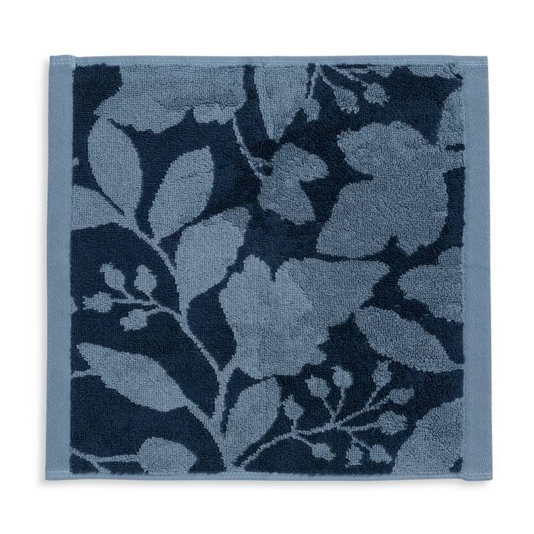 Habitat 2 Pack face cloths navy foliage 30x30cm, UK version