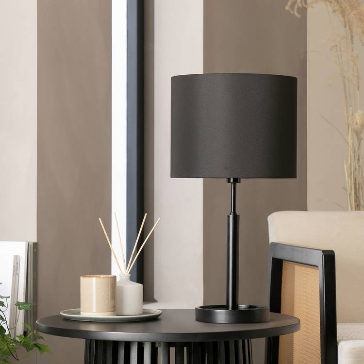 Argos Home Gloss black table lamp 47cm (British brand)