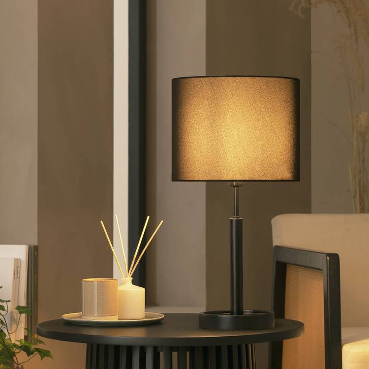 Argos Home Gloss black table lamp 47cm (British brand)