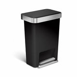 Simplehuman 45 litre plastic pedal bin black (British brand)