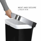 Simplehuman 45 litre plastic pedal bin black (British brand)