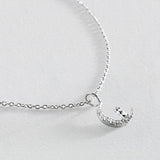 Revere sterling silver bunny moon necklace with cubic zirconia (British brand)