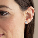 Revere sterling silver cubic zirconia stud earrings 6.5mm, imported from the UK
