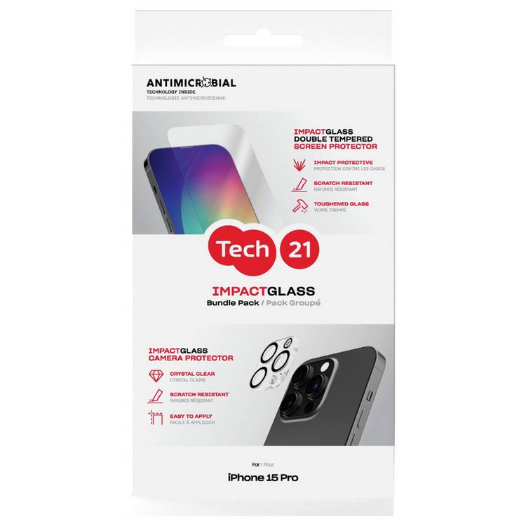 Tech21 screen and camera protector for iPhone 15 Pro, UK version