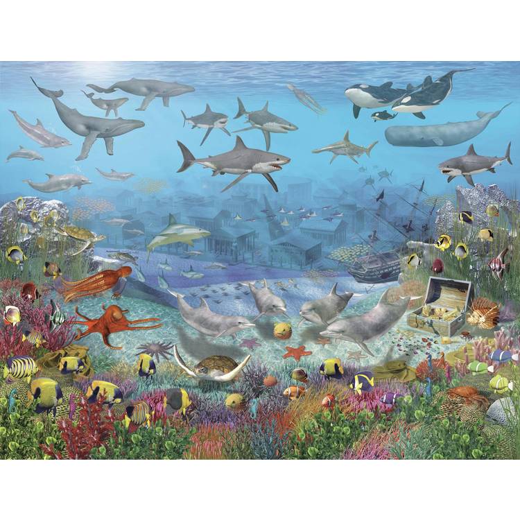 Walltastic Sea Adventure kids wall mural 8ft by 10ft (British brand)