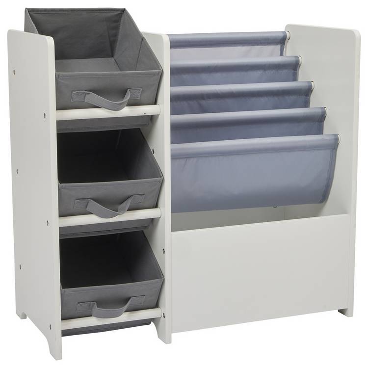 Liberty House white book sling storage unit with canvas pockets - British product