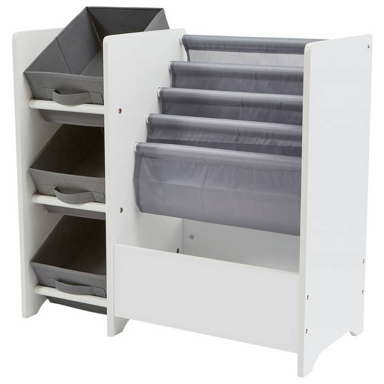 Liberty House white book sling storage unit with canvas pockets - British product