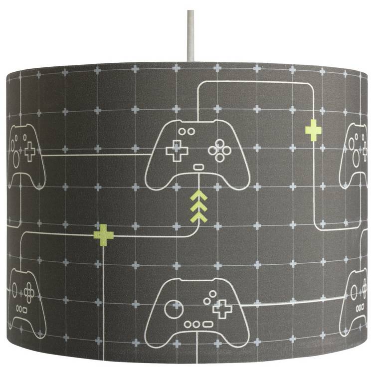 Argos Home kids glow in dark lampshade grey 25cm, UK version