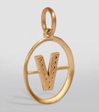 Annoushka yellow gold and diamond initial V pendant - British product