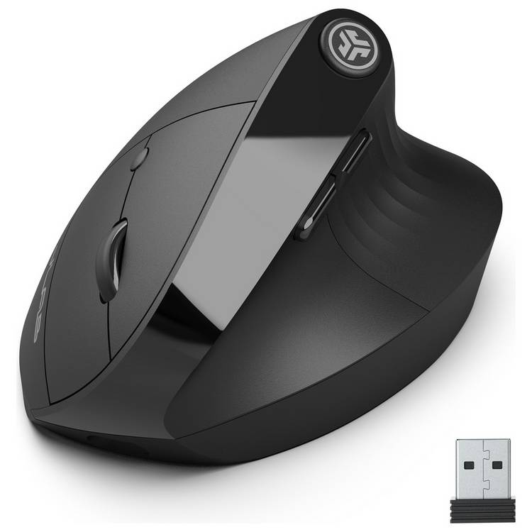 JLab JBuds ergonomic wireless mouse in black (British brand)