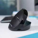 JLab JBuds ergonomic wireless mouse in black (British brand)