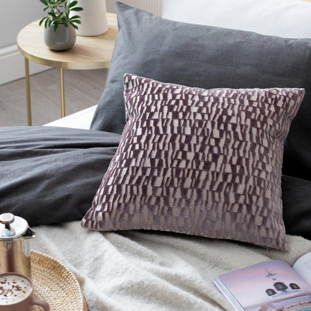 Habitat velvet jacquard cushion cover natural 43x43cm, UK version