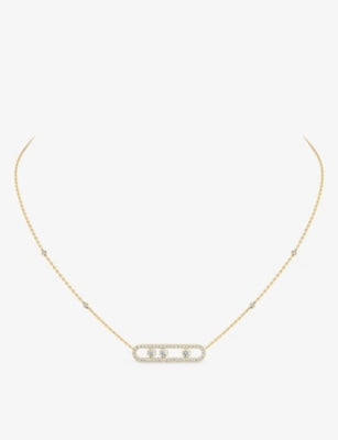 Messika Move Pavé diamond necklace 18ct yellow gold, imported from the UK