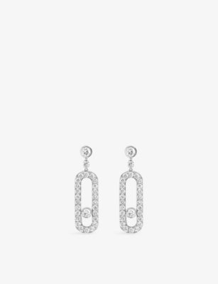 Messika Move Uno earrings 18ct white gold diamond 0.40ct, UK version
