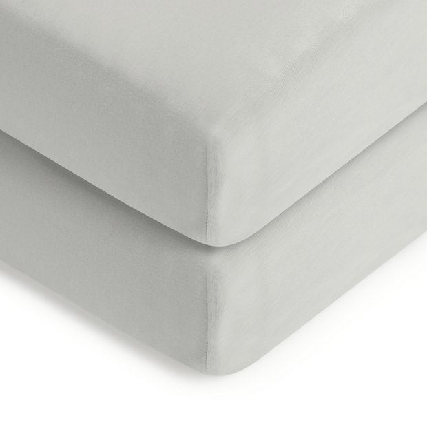 Habitat grey cotton jersey fitted sheet 2 pack 50x90cm, UK version