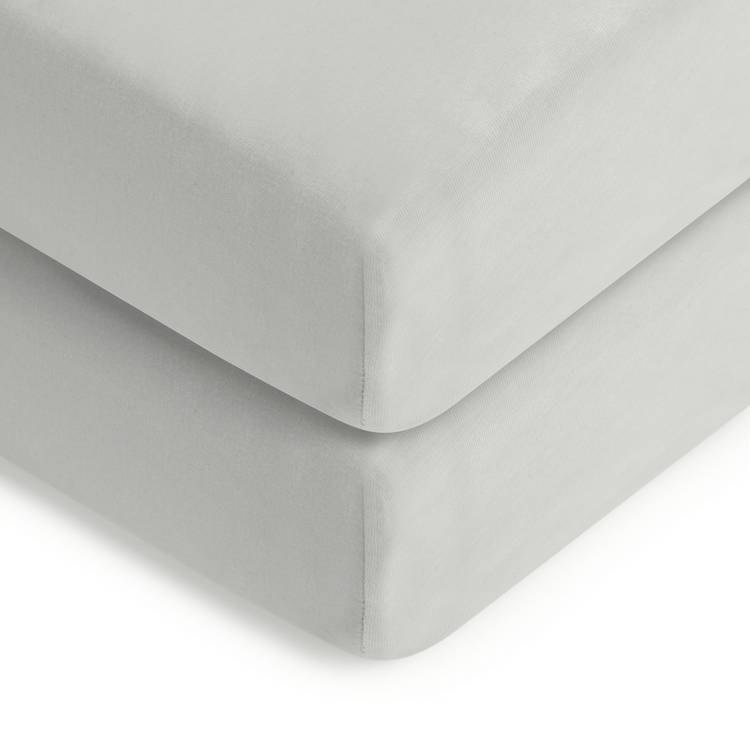 Habitat grey cotton jersey fitted sheet 2 pack 50x90cm, UK version