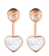 Harrods Chopard Happy Hearts Rose Gold Diamond and Mother-of-Pearl Earrings- Buy online at McGrocer