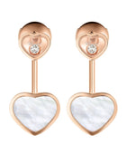 Chopard Happy Hearts rose gold earrings with mother-of-pearl, imported from the UK