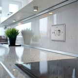 BG FCU LED switch brushed stainless steel, UK version