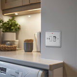 BG FCU LED switch brushed stainless steel, UK version