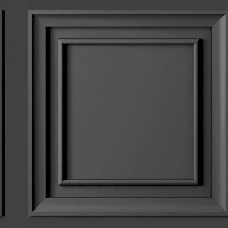 Fresco wood panel charcoal wallpaper 52cm x 10m - British product