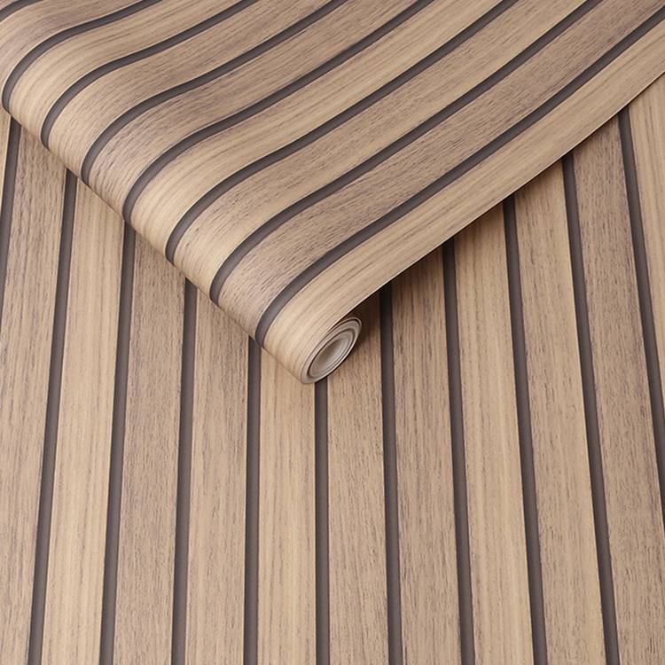 Fresco wallpaper narrow wooden slats natural brown - British product