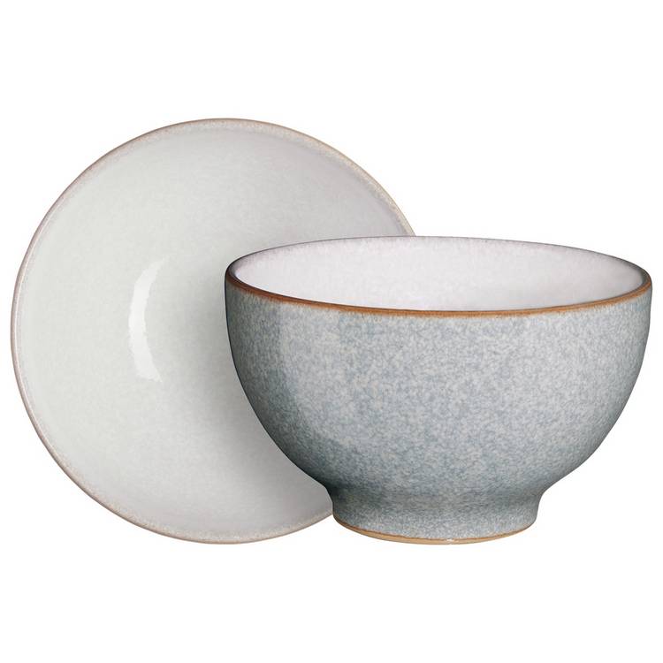 Denby Elements stoneware nibble bowls set of 4 light grey, UK version