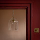 Habitat Morris & Co. glass and brass cloche ceiling light, UK version