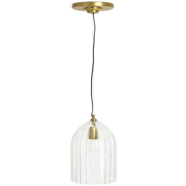 Habitat Morris & Co. glass and brass cloche ceiling light, UK version