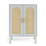 Habitat grey shoe storage cabinet 2-door with cane detailing - British product
