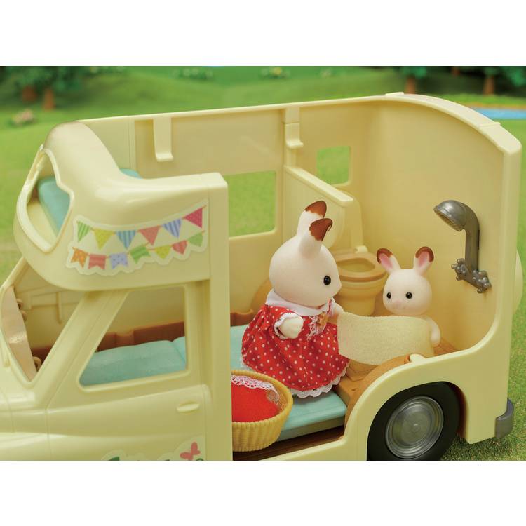 Sylvanian Families Campervan playset with figures, imported from the UK