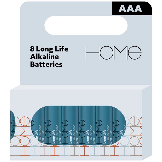 Argos home alkaline AAA batteries pack of 8, UK version