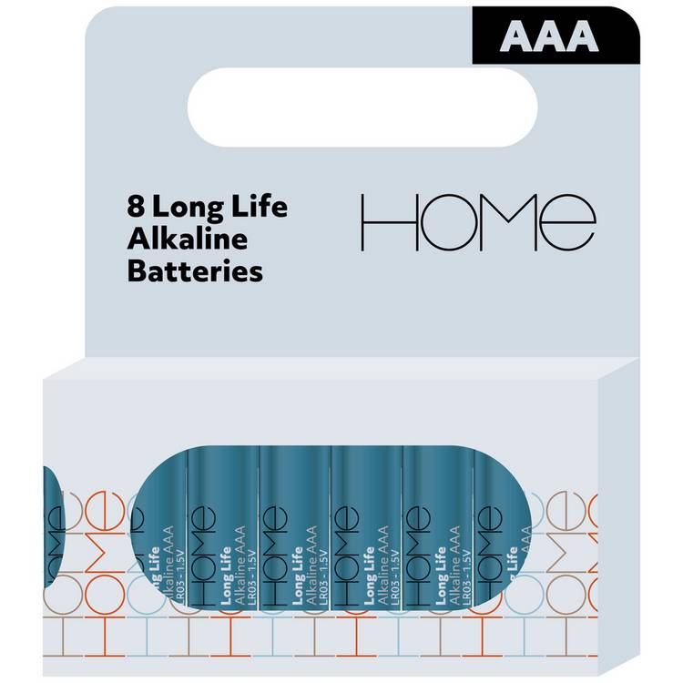 Argos home alkaline AAA batteries pack of 8, UK version
