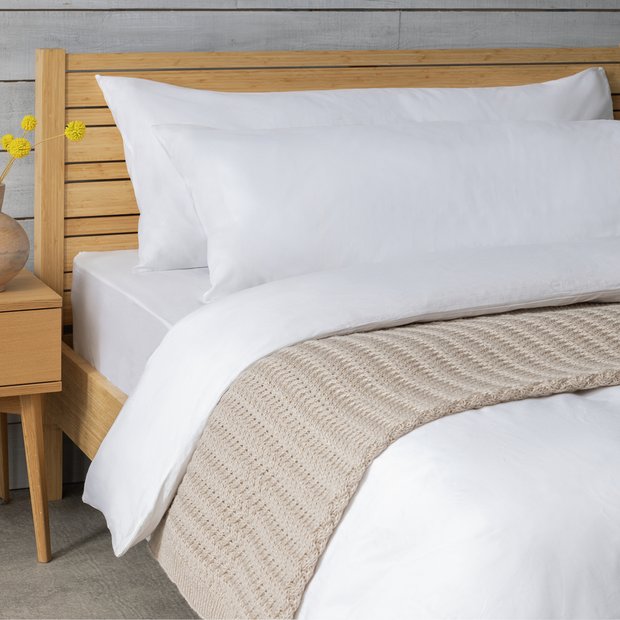 Habitat white bolster pillowcases pair, imported from the UK