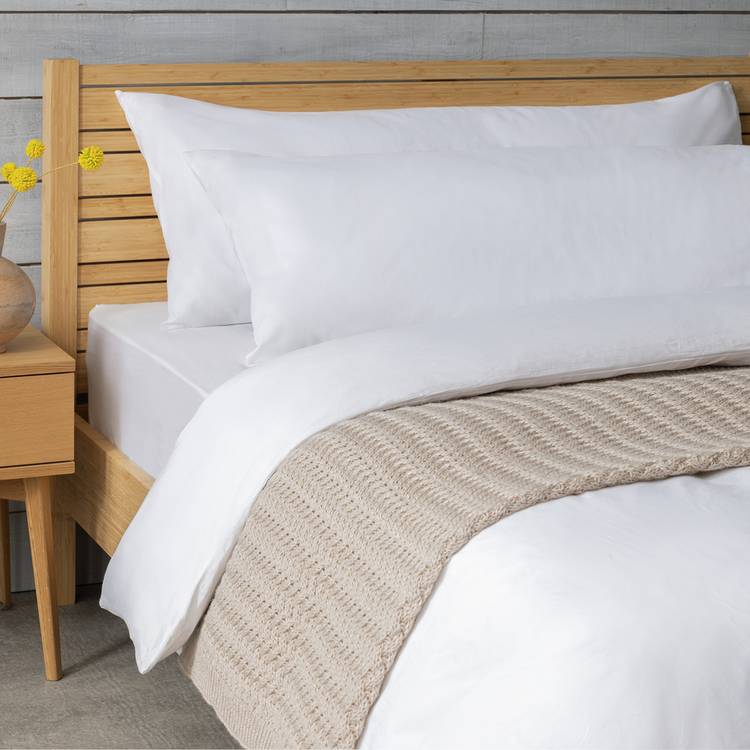 Habitat white bolster pillowcases pair, imported from the UK