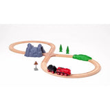 Brio steaming train set with wooden tracks and realistic steam effects (British brand)