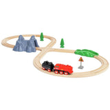 Brio steaming train set with wooden tracks and realistic steam effects (British brand)