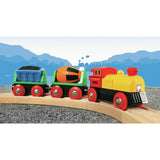 Brio battery action train with headlight and cement mixer (British brand)