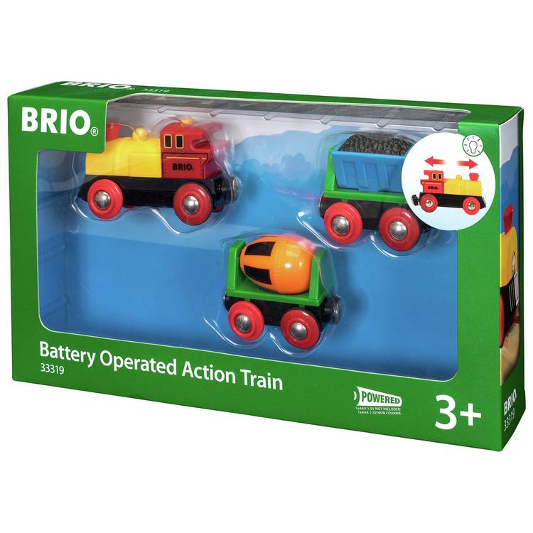 Brio battery action train with headlight and cement mixer (British brand)