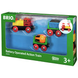 Brio battery action train with headlight and cement mixer (British brand)