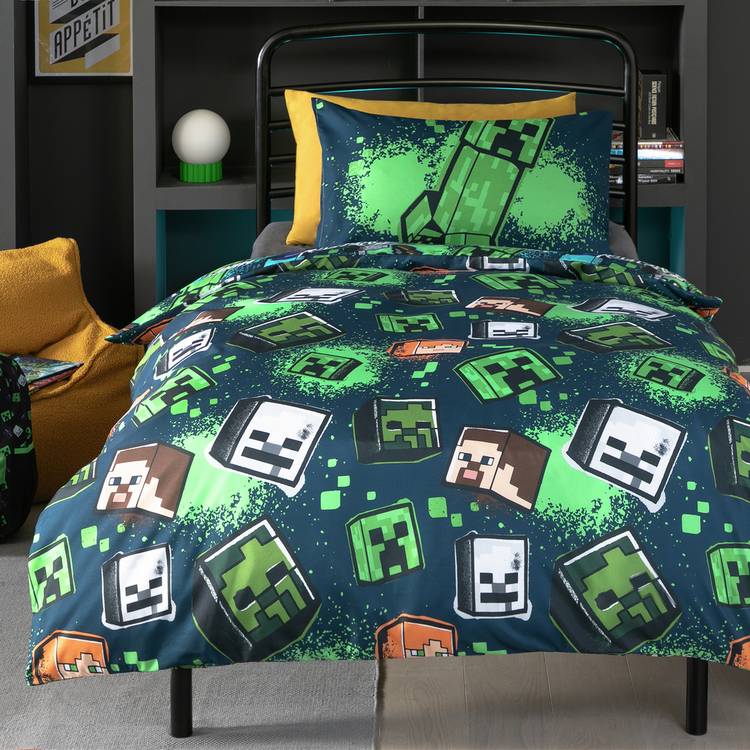 Minecraft Graffiti kids single duvet set, UK version