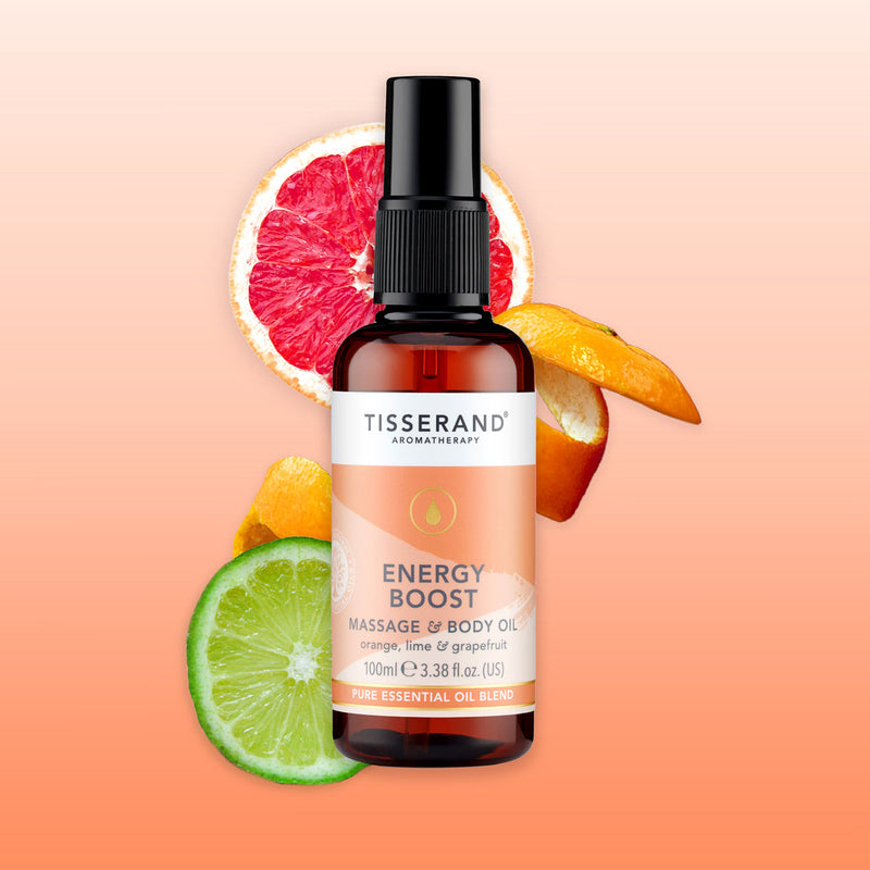Tisserand Energy Boost Massage and Body Oil 100ml (British brand)