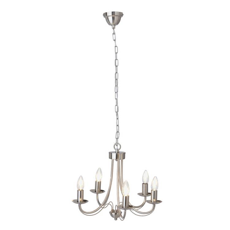 Argos Home Twirl 5-light chandelier brushed chrome (British brand)