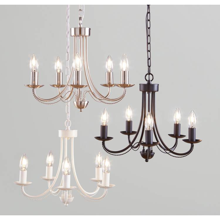 Argos Home Twirl 5-light chandelier brushed chrome (British brand)