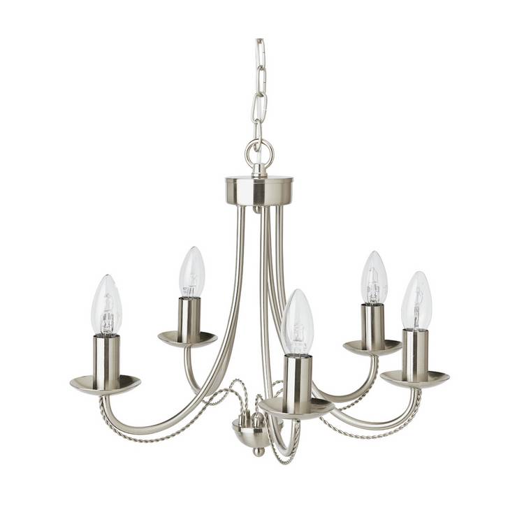 Argos Home Twirl 5-light chandelier brushed chrome (British brand)