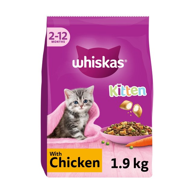 Whiskas 2-12mnths Kitten Dry Cat Food with Chicken 1.9kg GOODS M&S