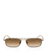 Harrods Brunello Cucinelli Paloma Rectangular Titanium Sunglasses- Buy online at McGrocer
