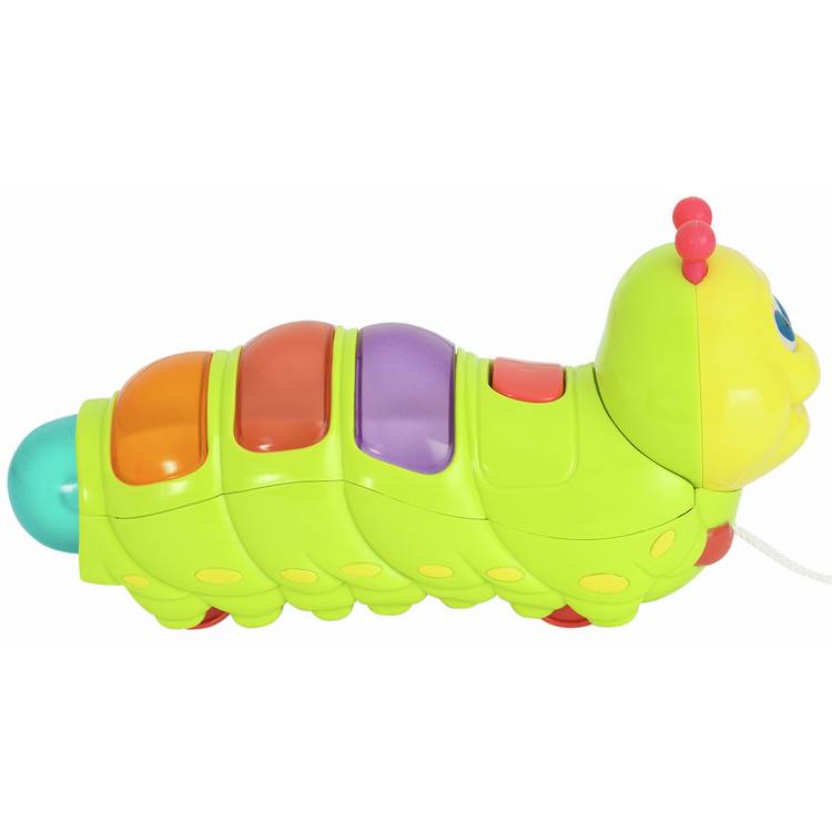 Chad Valley pull along caterpillar toy, imported from the UK