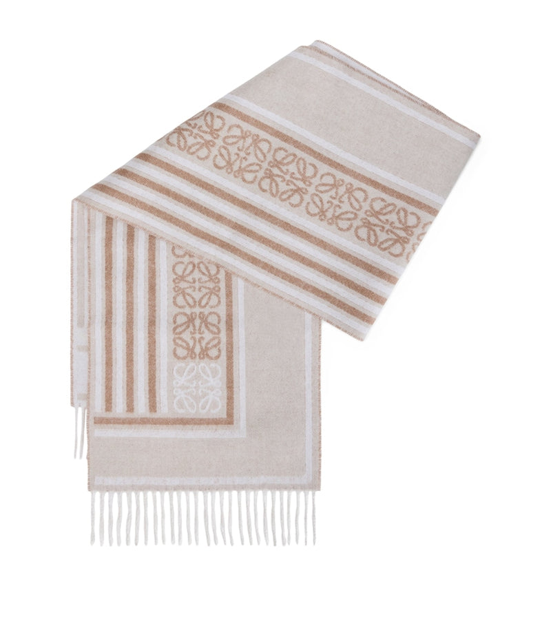 LOEWE wool-cashmere Anagram scarf 30x160cm, imported from the UK