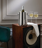 Christofle Graphik silver-plated wine cooler with chillers, UK version